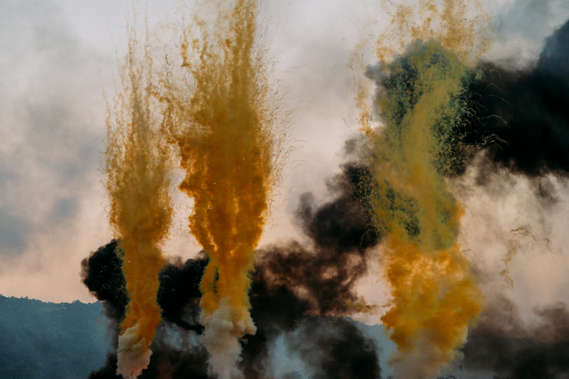 Colourful smoke art